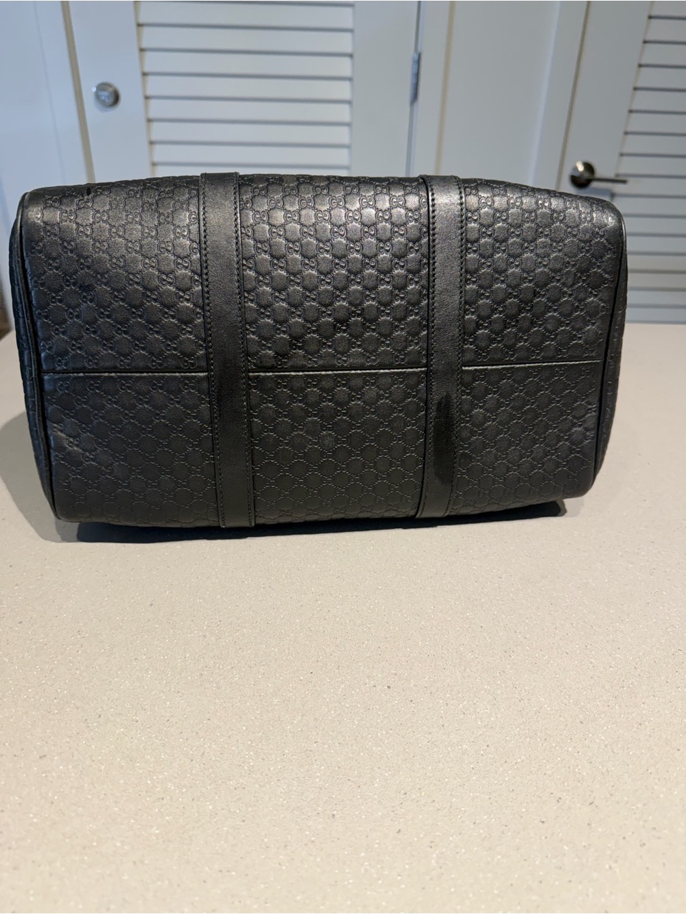 Gucci Black Embossed Leather Top-Handle Tote - Picture 10 of 17